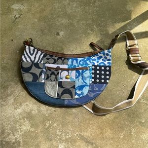 Patchwork detail coach purse